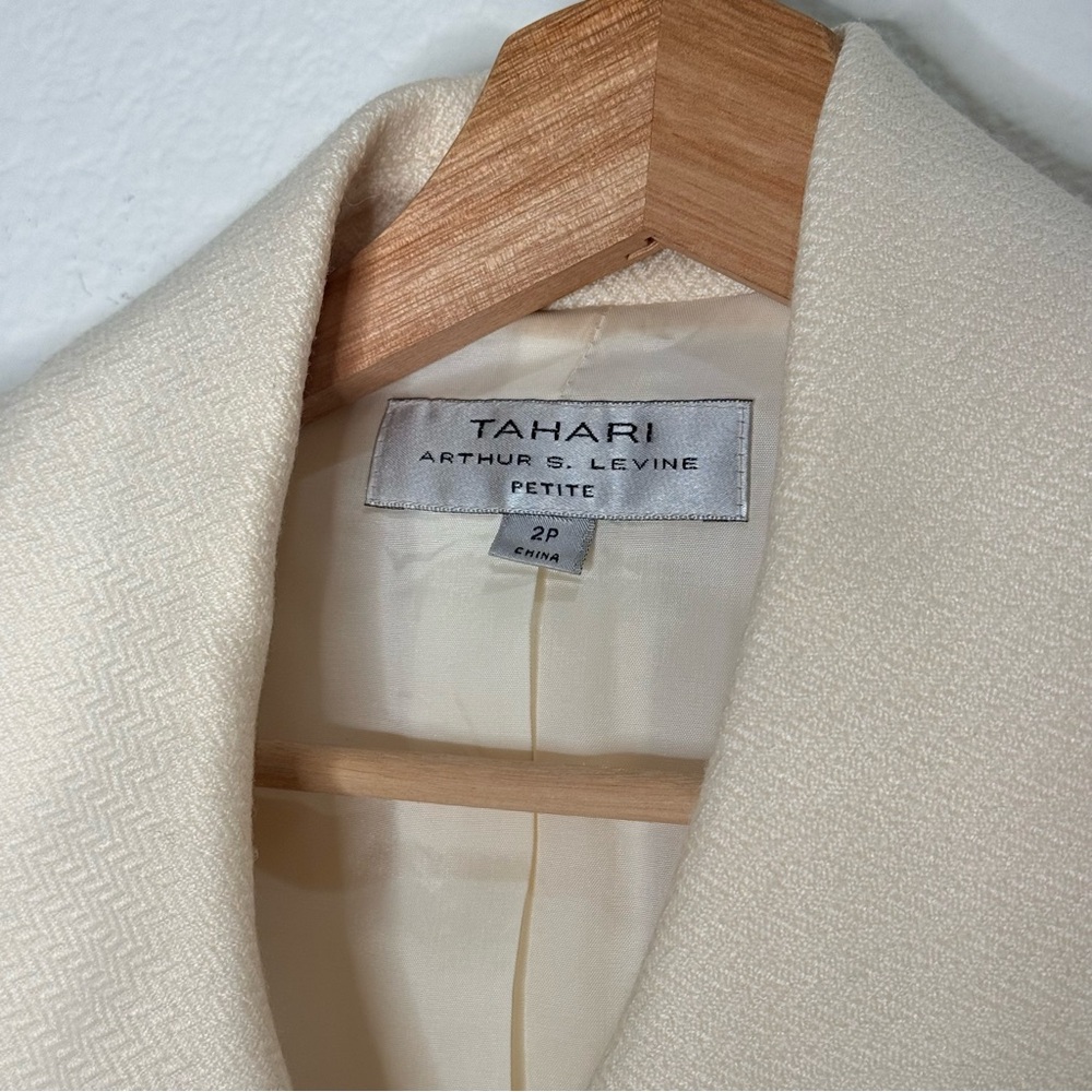 Tahari Ivory Button Down Sharp Tailored Wool Blen… - image 3